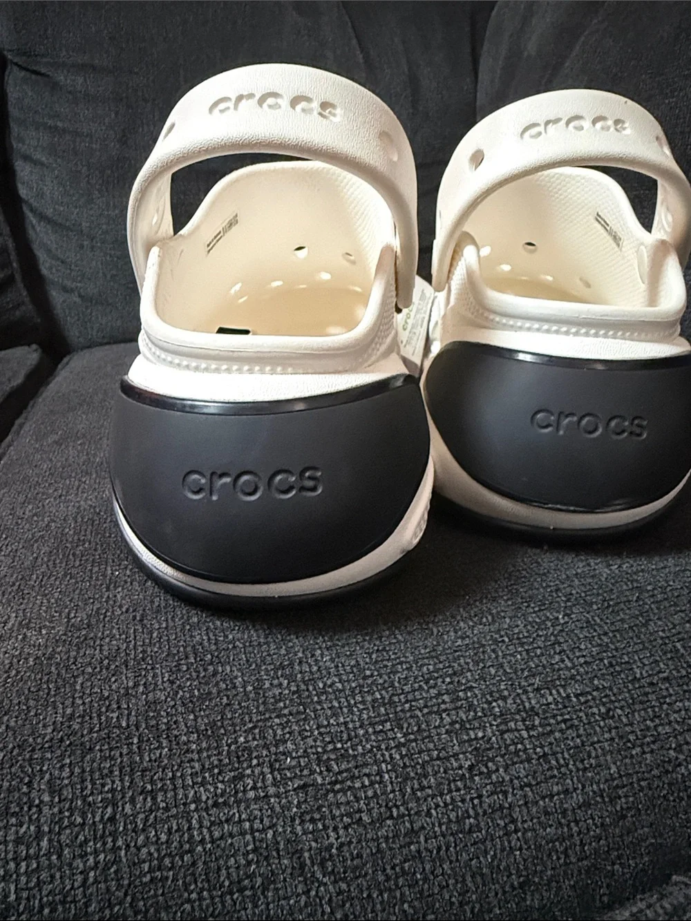 CROCS Men’s White and Black Clog Sandals